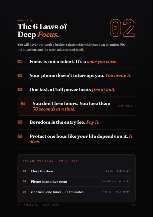 Module 02 — The 6 Laws of Deep Focus